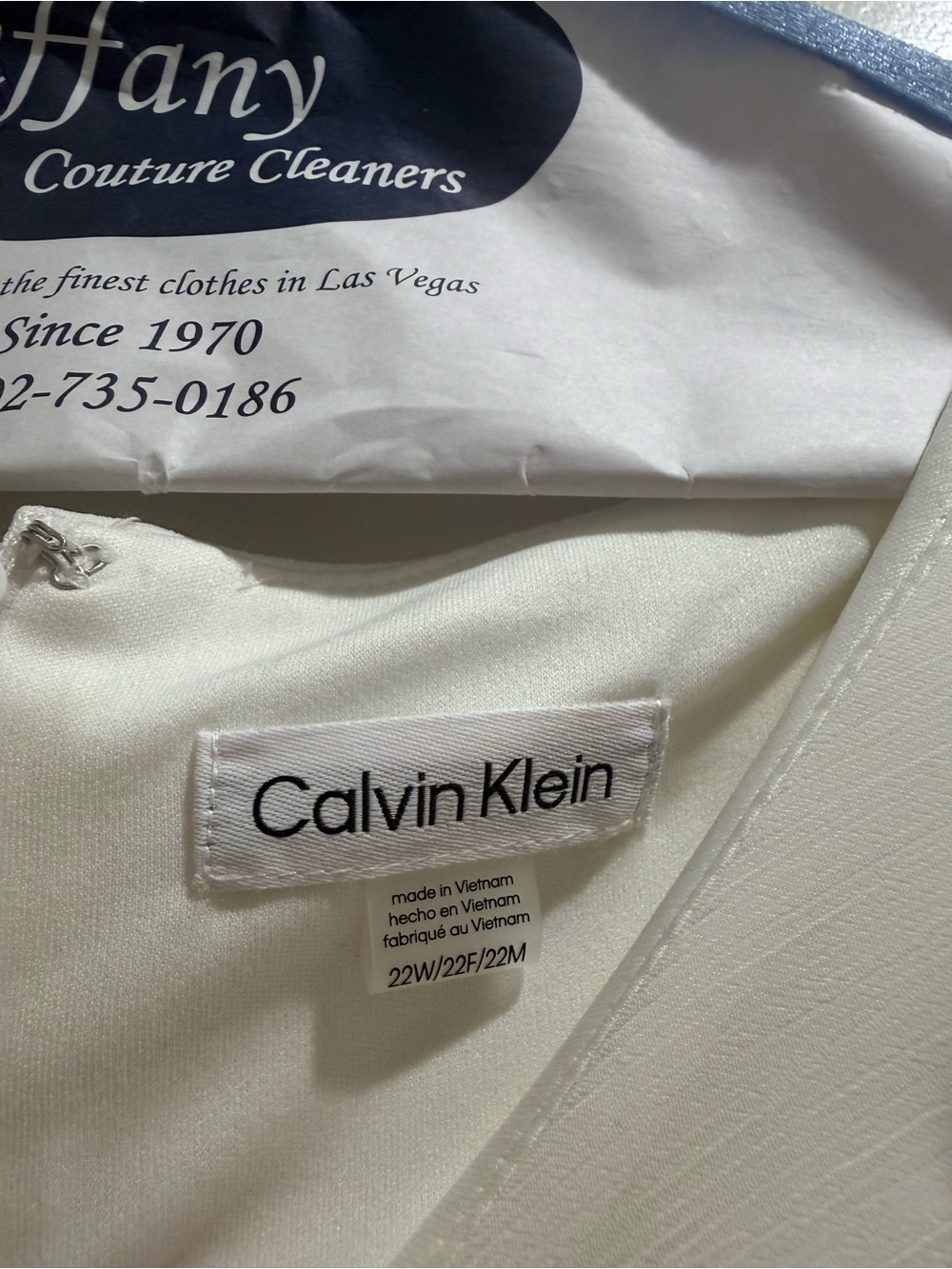Calvin Klein Ivory Cape Dress - Picture 3 of 4